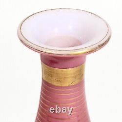 Grand flacon opaline rose or XIXe Charles X Napoléon III Baccarat Saint Louis