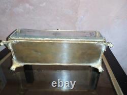 Grande Boite à Bijoux Coffret Verre Gravé XIXè Napoleon III laiton doré