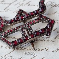 Grande Broche Ancienne Grenats Lettre D Napoléon III XIXè Garnet Brooch 19thC