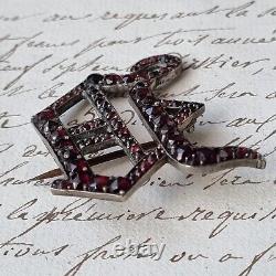 Grande Broche Ancienne Grenats Lettre D Napoléon III XIXè Garnet Brooch 19thC