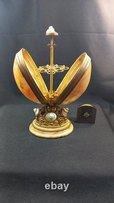 Grande Cave à Cigares Napoléon III XIXe Laiton Coquillages Nacre Marbre