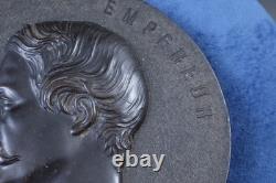 Grande Médaille XIX ème Napoleon III Empereur Bois durci vers 1860