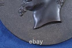 Grande Médaille XIX ème Napoleon III Empereur Bois durci vers 1860