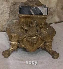 Grande Paire Candélabres Bronze & Marbre Napoléon III XIXe 70cm