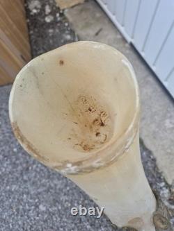 Grande paire de cornes décoratives XIXe en monture bronze doré 62 cm