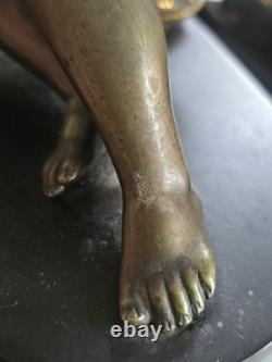 Grande pendule Napoléon III bronze & marbre Étude de la Jeunesse XIXe