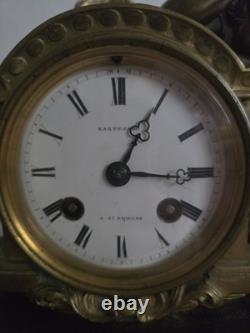 Grande pendule Napoléon III bronze & marbre Étude de la Jeunesse XIXe