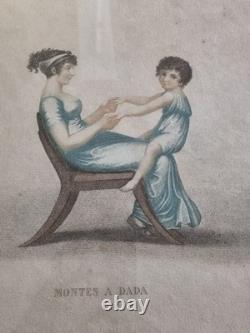 Gravure à l'Antique Montes a Dada, Époque Napoléon III, XIXe siècle, 43x35 cm