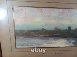 Henri Joseph HARPIGNIES Paysage Lacustre Aquarelle sur Papier XIXe Dessin
