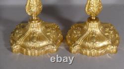 Henri Picard, Paire De Bougeoirs Napoléon III En Bronze Doré, XIX ème