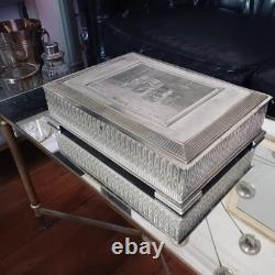 Important Coffre Bijoux Napoléon III Argent Eau Forte XIX ème