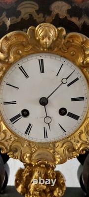 Important Montre Napoléon III À Templet Intarsia Bronze Doré XIXe Siècle