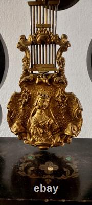 Important Montre Napoléon III À Templet Intarsia Bronze Doré XIXe Siècle