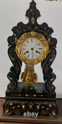 Important Montre Napoléon III À Templet Intarsia Bronze Doré XIXe Siècle