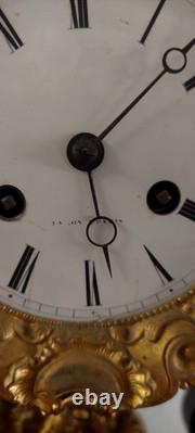 Important Montre Napoléon III À Templet Intarsia Bronze Doré XIXe Siècle