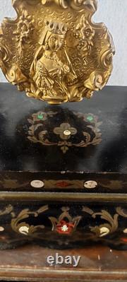 Important Montre Napoléon III À Templet Intarsia Bronze Doré XIXe Siècle
