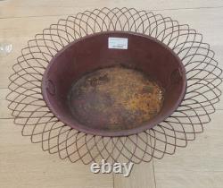 JARDINIERE 1 en Tôle & FER FORGE de Fil Tressé Napoléon III XIXe 25MAG 15/01