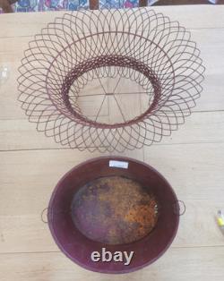 JARDINIERE 1 en Tôle & FER FORGE de Fil Tressé Napoléon III XIXe 25MAG 15/01