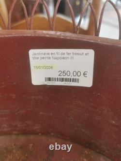 JARDINIERE 2 en Tôle & FER FORGE de Fil Tressé Napoléon III XIXe 25MAG 15/01