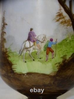-JOLI VASE NAPOLEON III OPALINE DE CRISTAL décor PEINT XIXe collection vitrine D