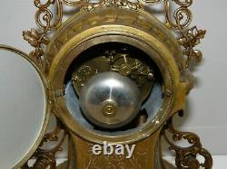 JOLIE PENDULE CARTEL BRONZE XIXe NAPOLEON III SONNERIE CLOCHE pendulum clock