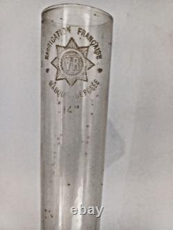 Jolie LAMPE A PETROLE napoléon III Opaline Soufflée Noire & Émaillée XIXè