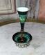 Jolie Baguier Porcelaine Vase Cornet Bronze Laiton Xix &egrave;me Napol&egrave;on Iii