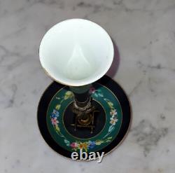 Jolie baguier porcelaine vase cornet bronze laiton XIX ème Napolèon III