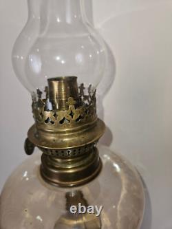 LP68-Lampe à pétrole XIX ème, style Napoléon III, Décor femme romantique