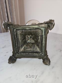 LP68-Lampe à pétrole XIX ème, style Napoléon III, Décor femme romantique