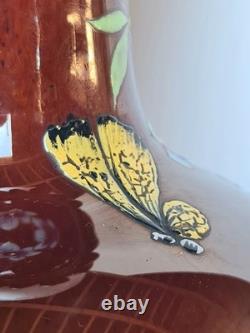 Lampe A Pétrole Ancienne Électrifiée Napoléon III Céramique Émaillée Bronze XIXe