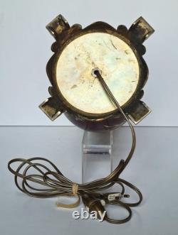 Lampe A Pétrole Ancienne Électrifiée Napoléon III Céramique Émaillée Bronze XIXe