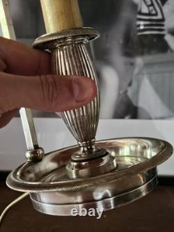 Lampe Bouillotte Rare XIX Epoque Empire Bronze Argenté Era Napoleon III