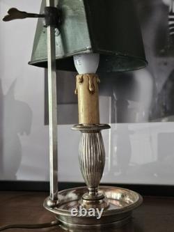 Lampe Bouillotte Rare XIX Epoque Empire Bronze Argenté Era Napoleon III