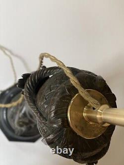 Lampe Chérubin Putti XIXe Napoleon III cariatide Bronze Daubrée Cumberworth Lamp
