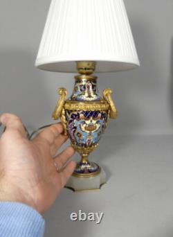 Lampe Napoléon III En Bronze Et émaux Cloisonné, époque XIX ème Siècle
