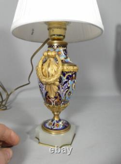 Lampe Napoléon III En Bronze Et émaux Cloisonné, époque XIX ème Siècle