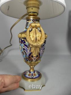 Lampe Napoléon III En Bronze Et émaux Cloisonné, époque XIX ème Siècle