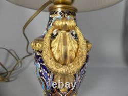 Lampe Napoléon III En Bronze Et émaux Cloisonné, époque XIX ème Siècle