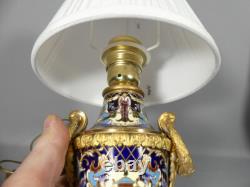 Lampe Napoléon III En Bronze Et émaux Cloisonné, époque XIX ème Siècle