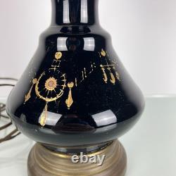Lampe Napoléon III XIXe siècle doré opaline torsadée irisée Art Nouveau, Legras