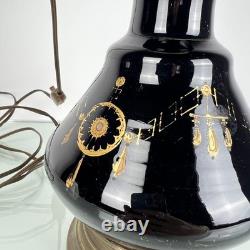 Lampe Napoléon III XIXe siècle doré opaline torsadée irisée Art Nouveau, Legras