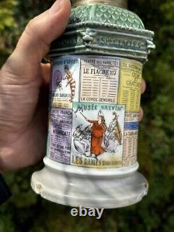 Lampe à pétrole Napoléon III Kiosque d'affichage des spectacles parisiens XIX