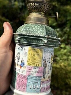 Lampe à pétrole Napoléon III Kiosque d'affichage des spectacles parisiens XIX