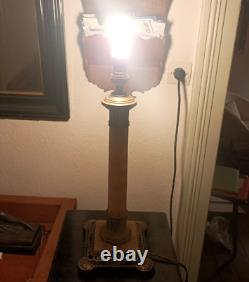 Lampe de table Napoléon III en albâtre et régule XIXe S. Hauteur 40 cm