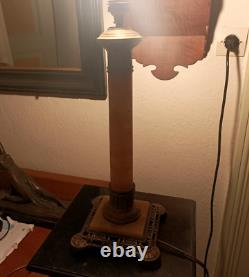 Lampe de table Napoléon III en albâtre et régule XIXe S. Hauteur 40 cm
