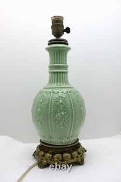 Lampe en céramique céladon Napoléon III, monture en bronze, époque XIXe