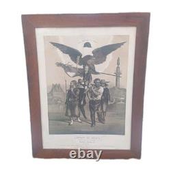 Lithographie D'Harlingue XIXe Prince Impérial Napoléon III cadre d'époque