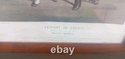 Lithographie D'Harlingue XIXe Prince Impérial Napoléon III cadre d'époque