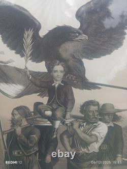 Lithographie D'Harlingue XIXe Prince Impérial Napoléon III cadre d'époque